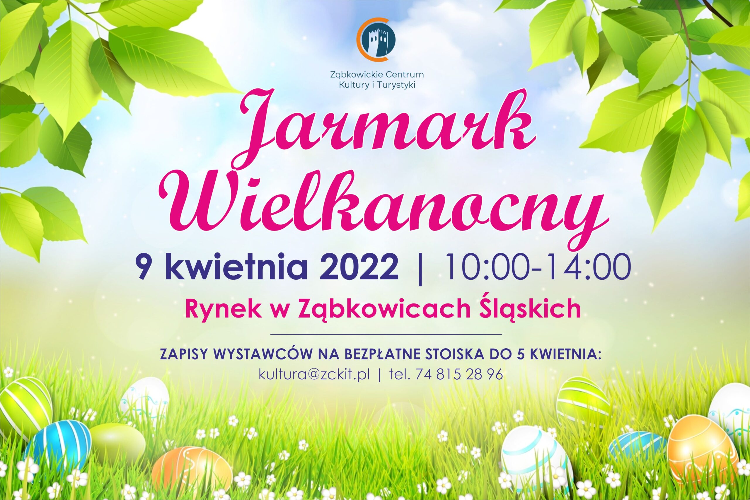 JARMARK WIELKANOCNY 9 kwietnia 2022 rok w godznach 10-14 Rynek w ząbkowicach śląskich