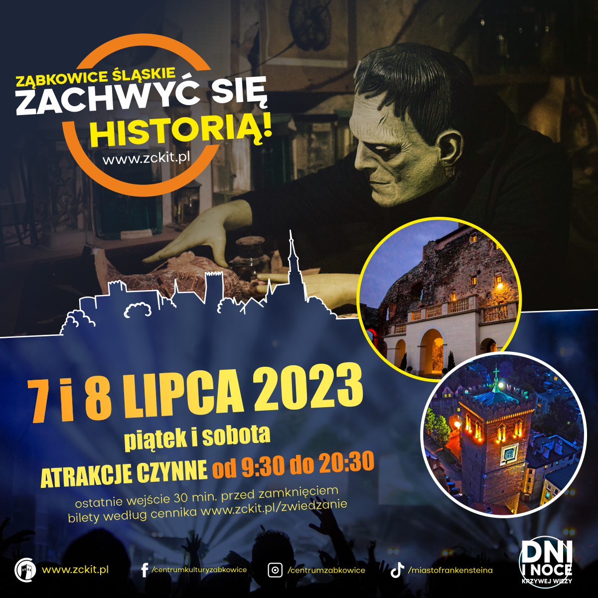 Plakat informujący o atrakcjach Ząbkowic Śląskich